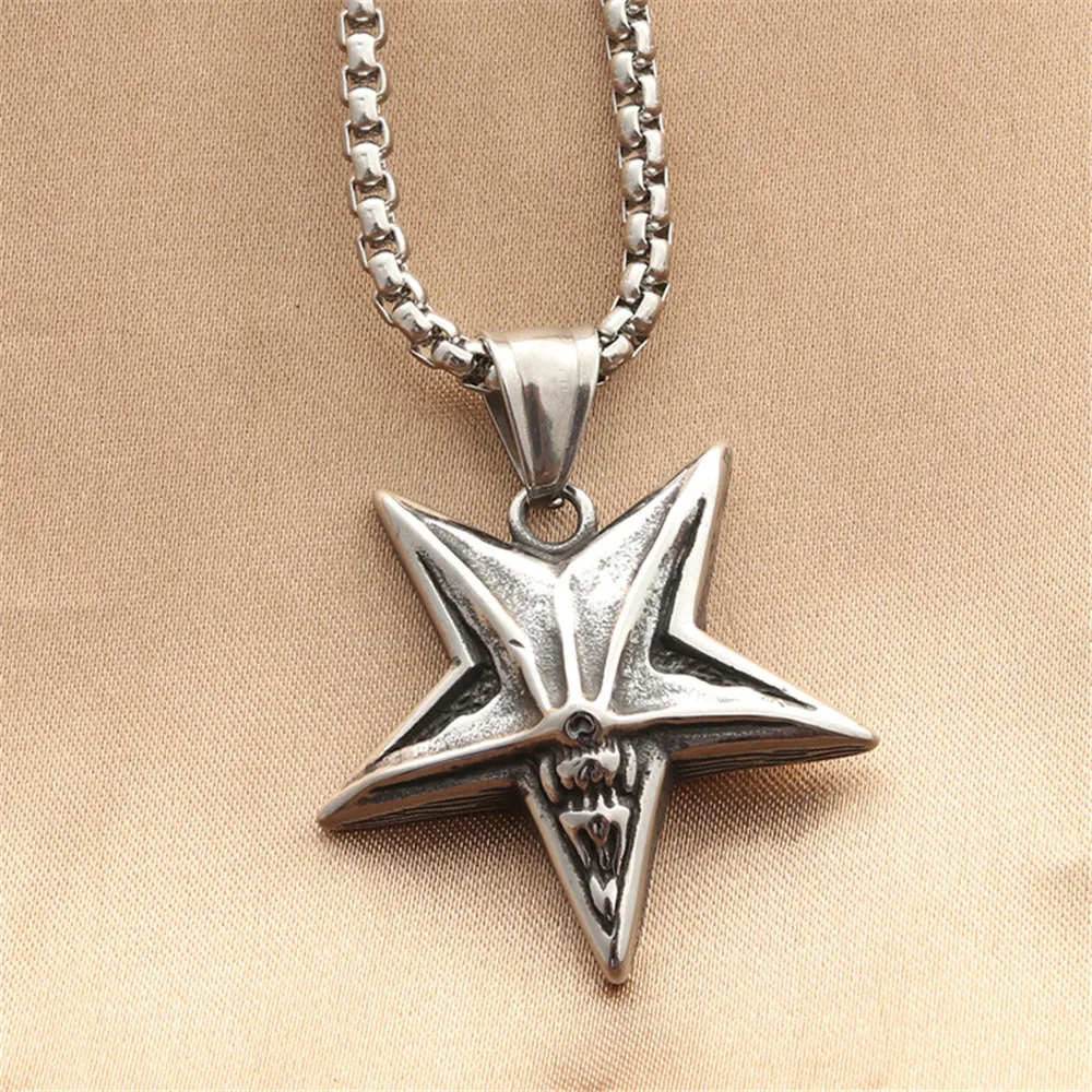 

Цепочка с кулоном в виде пятиконечной звезды из нержавеющей стали, 280384