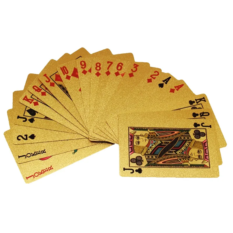 

Tuhao gold playing card Macao Fengyun same gold foil plastic waterproof Texas frosted playing card