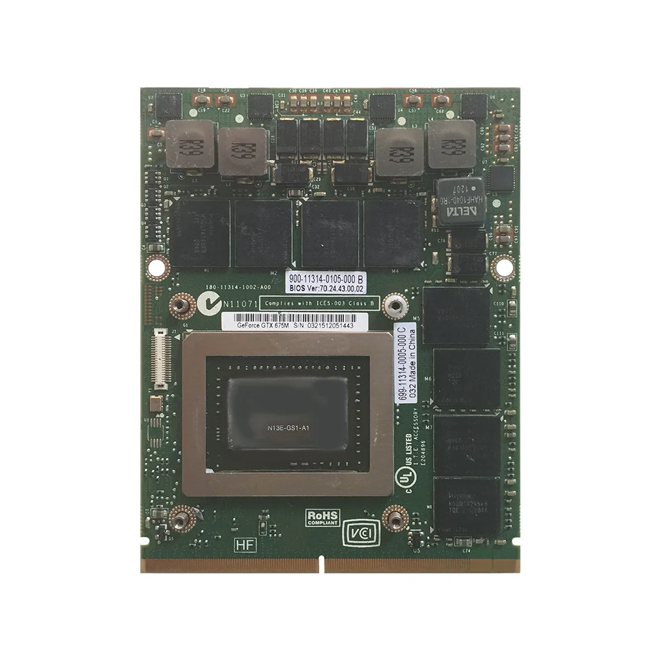 GTX675M GTX 675M GDDR5 2 Гб N13E GS1 A1 Графика видеокарта для Dell MSI GT70 GT60 GX660R GT660 GT680 GT683DX GT783DX Тесты