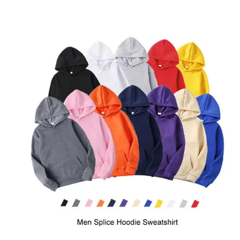 Qualit фибрированный новый модный толстовка с высоким мужским принтом однотонная