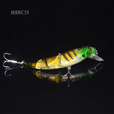 C3 1PCS 1 шт., приманка для рыбной ловли Minnow, зима 135 мм, 15 г, 3 сегмента, поддельная/Жесткая/искусственная приманка, воблеры для щуки/троллинга/рыбы, 3D глаза - Цвет: C3 1PCS