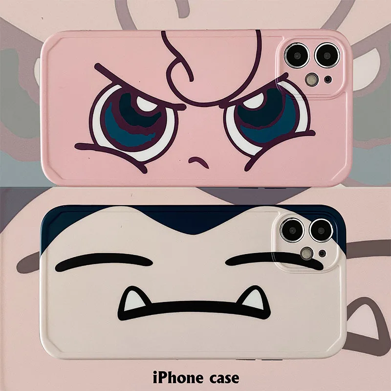 

Cute Monster Face Lovers Friends Phone Case For iPhone 12 11 Pro Max XR X XS 7 8 Plus SE 2020 Bumper TPU Cartoon Back Cover