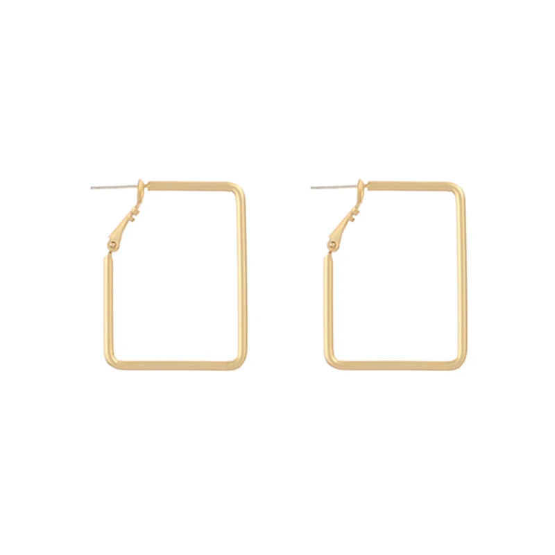 

Badu 2021 New Matte Gold Color Metal Simple Earrings Geometry Square Earrings Jewelry for Women Girls Party Jewellry Gifts