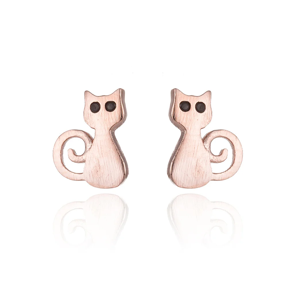 1 Color Cute Cat Stud Earrings for Women Jewellery Prevent Allergy jewelry girl Christmas gifts | Украшения и аксессуары