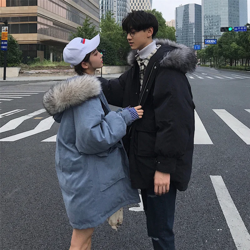 

Men's Thick Warm Loose Casual Coat Hooded Fur Collar Puffer Coat Winter Clothing Outwear M207