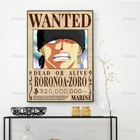 anime poster one piece zoro cartoon wall art canvas painting hd prints retro modular floating frame living room home decoration