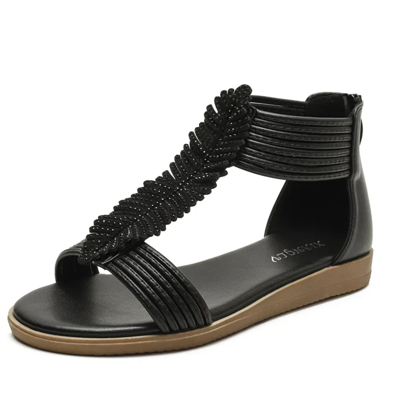 

Women Sandals 2021 Shoes Summer New Flat Sandals Ladies Open Toe Comfort Retro Beach Casual Ladies Plus Size Sandals Cute Girl
