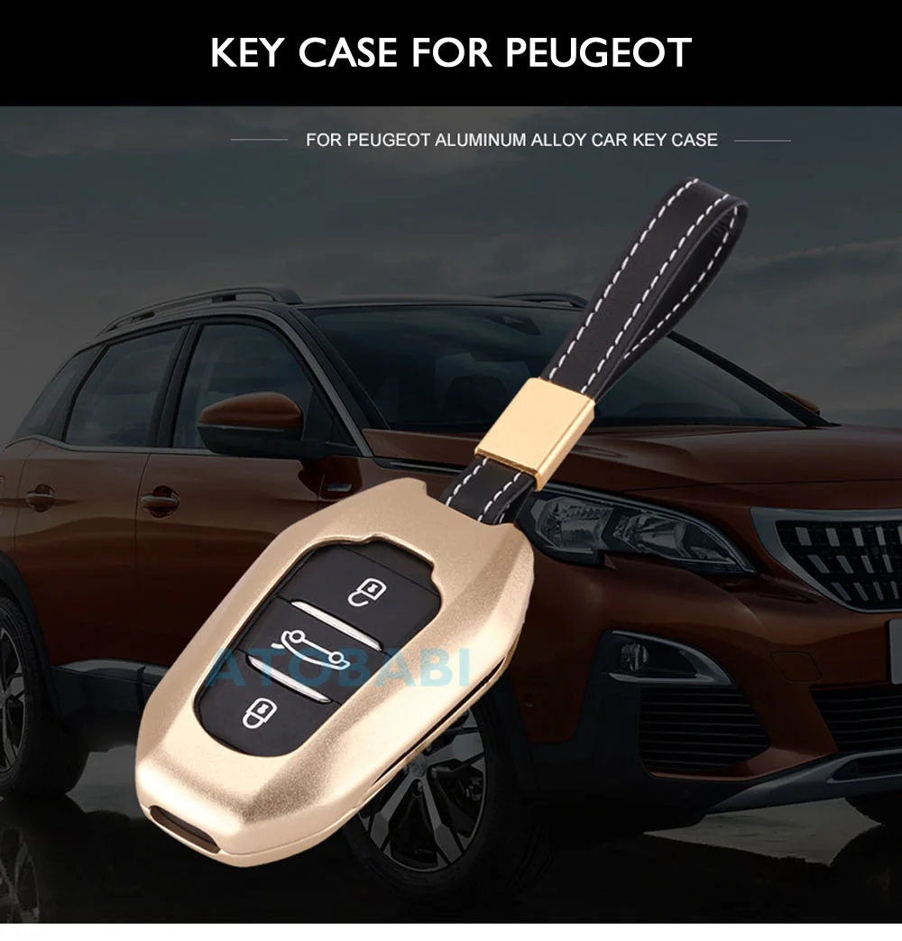 Алюминий брелок для автомобильных ключей, чехол для ключей для peugeot 4008 DS5 301 DS6 308 508 интеллектуальный пульт дистанционного управления Управление Fob в виде ракушки Брелок протектор сумка для ключей