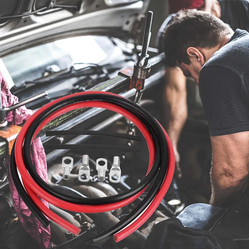 Комплект клемм медных проводов для заземления аккумуляторов 2 шт 5AWG 16 квадратных