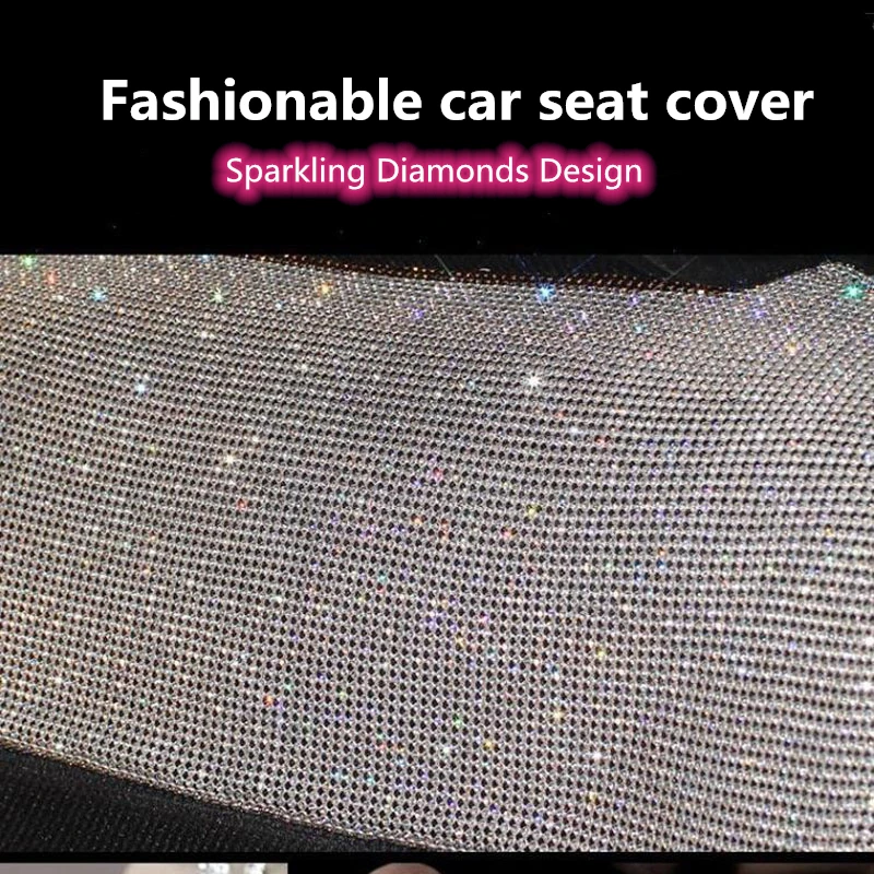 

Rhinestone Car Seat Cushion for Summer Full Set Padding Protector Front / Rear Breathble Ick Silk Women Fashional Accessories