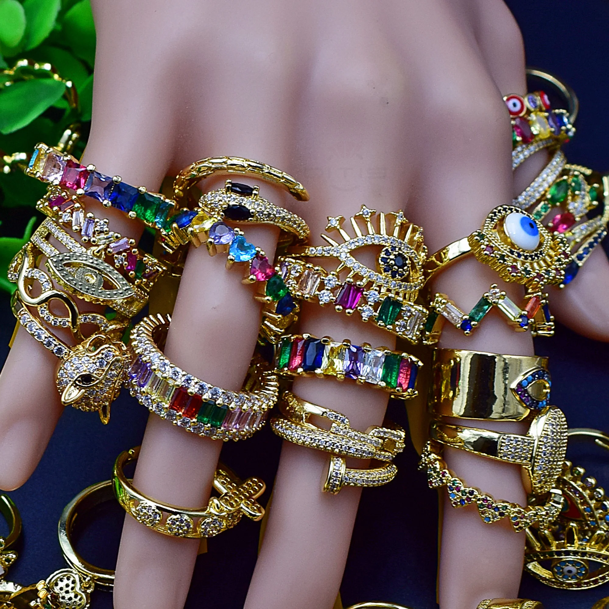 AAA квадратная огранка Радуга Кубический Цирконий Кристалл Кольца для женщин