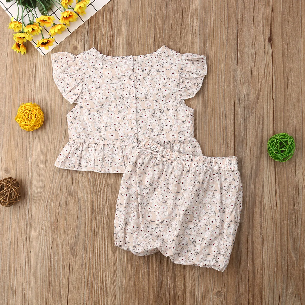 

Newborn Baby Kids Girl Floral Hoodie Tops Blouse+short Pants 2PCS Clothes Suit A