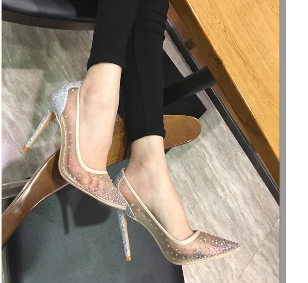 

Fashion sexy hot drill pointed sexy shallow high heels