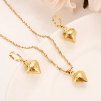 scrub top heart jewelry sets classical necklaces pendant earrings set 9 k gf fine gold brassarabafrica wedding brides dowry