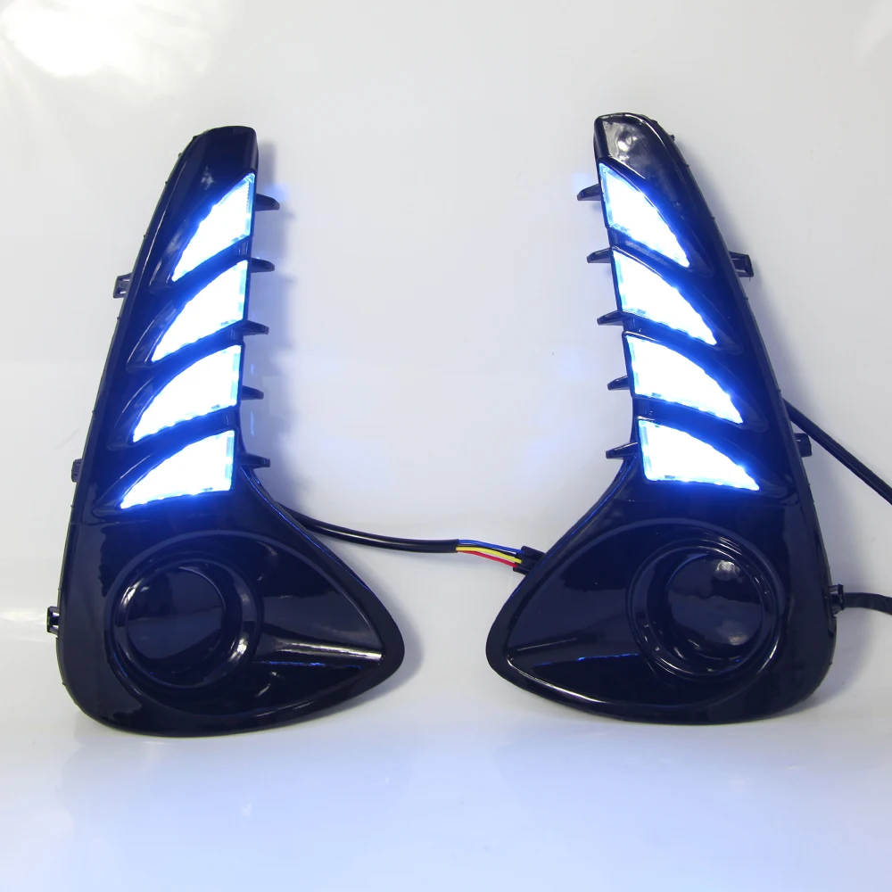 

1 Pair DRL LED Fog Lamp For Toyota Vios 2020 2021 Car Daytime Running Light Turn Signal Light 2-Color