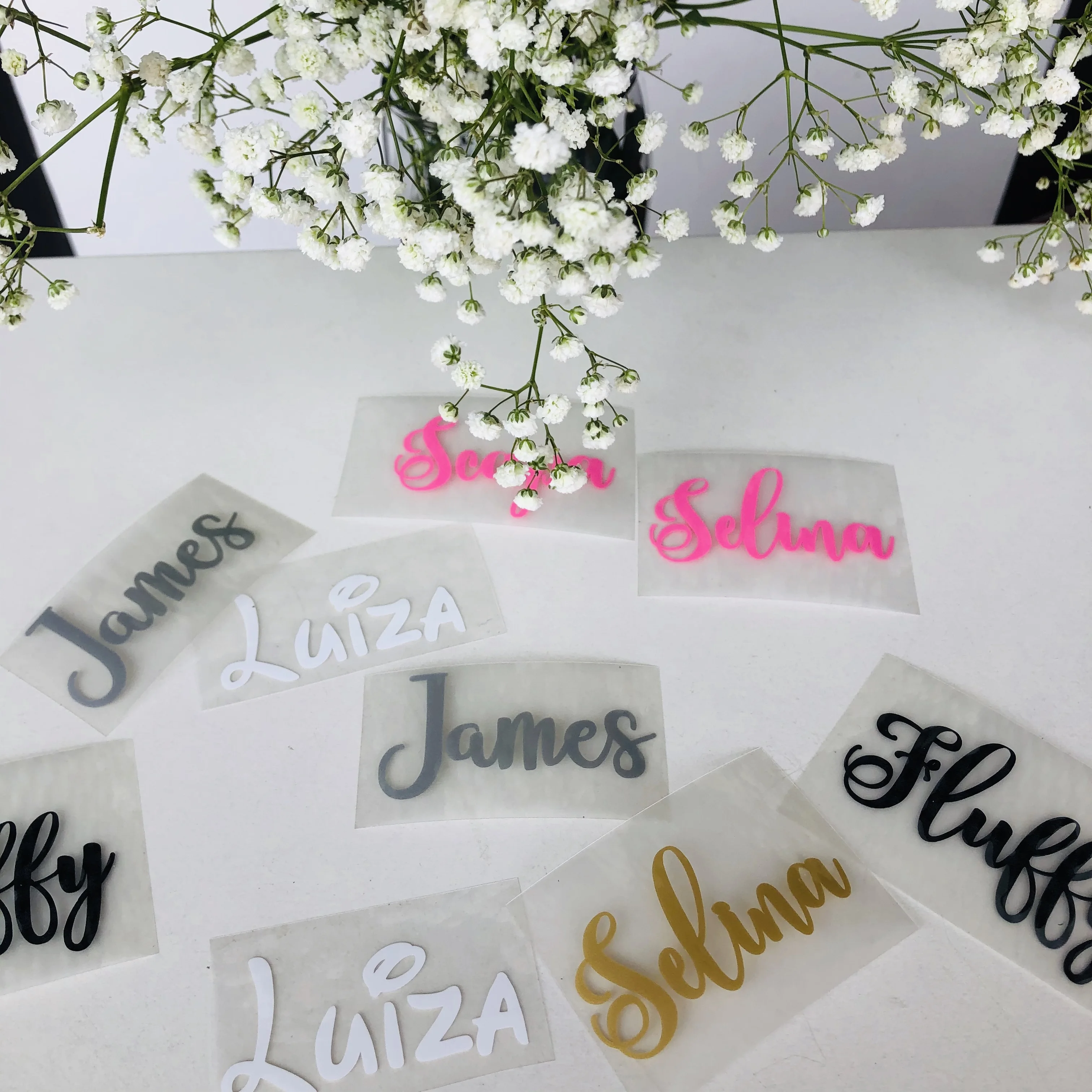 Персонализированный Железный ярлык на имя Babysuit платье подружки невесты ткань