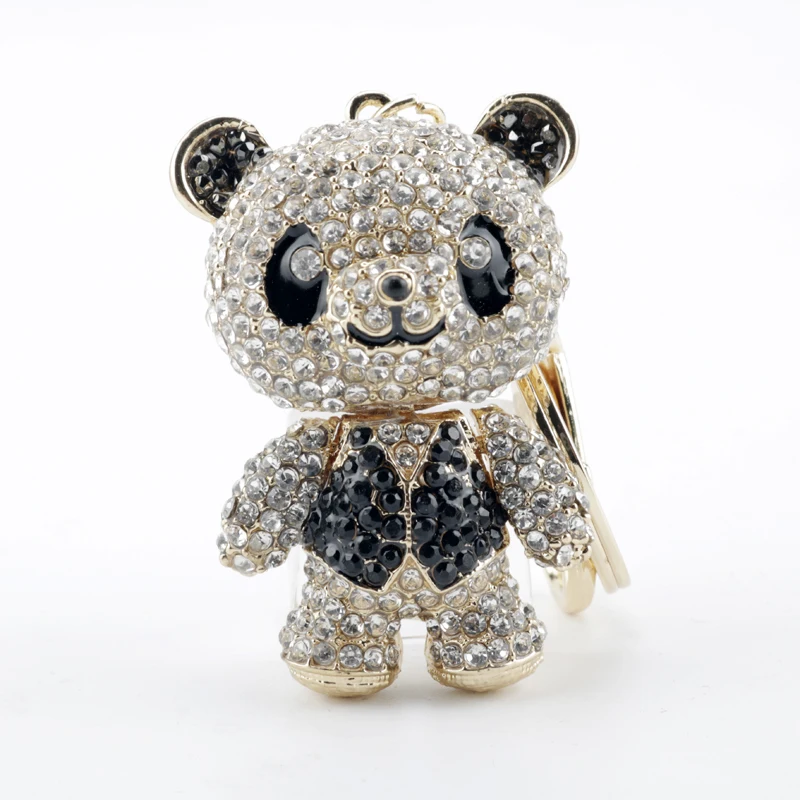 

Cute Little Panda Key Chain Wearing A Vest Panda брелок Key Ring 1pc Wholesale Trendy Keyring llavero Car Keychain Accessories