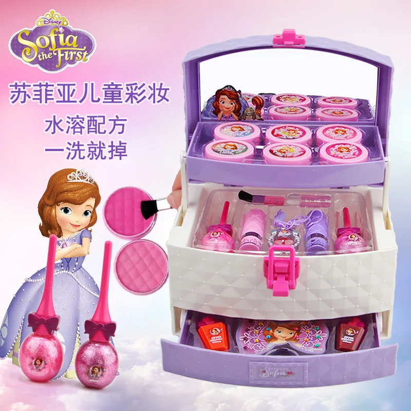 

Коробка для макияжа Disney girls Sofia Girls Princess, набор безопасных помад, Косметика для макияжа, детские игрушки, подарок