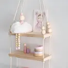 Подвесное украшение для девочек, балерина, деревянные бусины, игрушка для настенной полки, украшение для детской комнаты, реквизит для фотографии