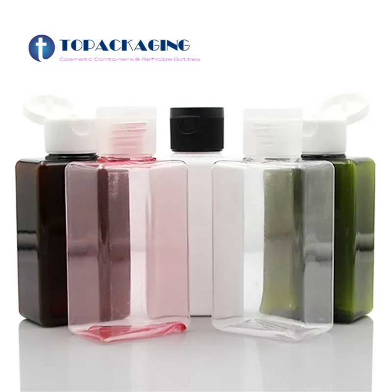 20 шт. * 100 мл откидная бутылка с винтовой крышкой квадратный пустой косметический