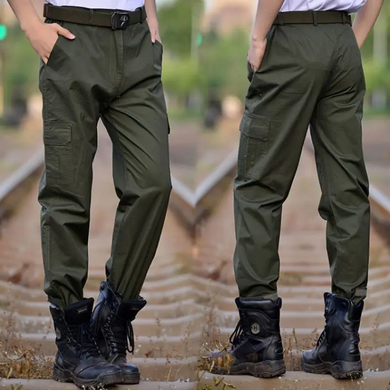 

Military Green Summer Thin Cotton Long Short Sleeve Jacket Single Work Clothes Pants