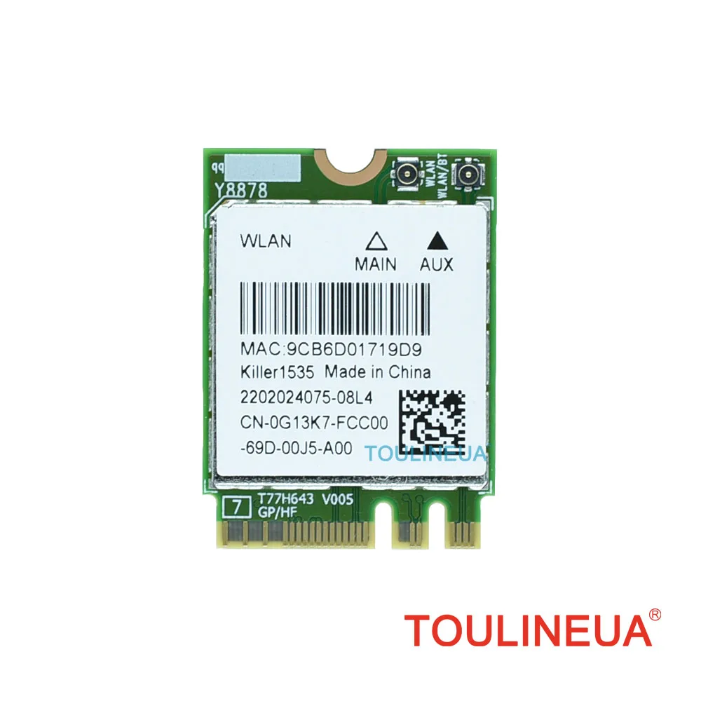 Совершенно новый killer 1535 867 Мбит/с killer1535 bluetooth 4 1 NGFF M.2 Wi-Fi сетевая карта для