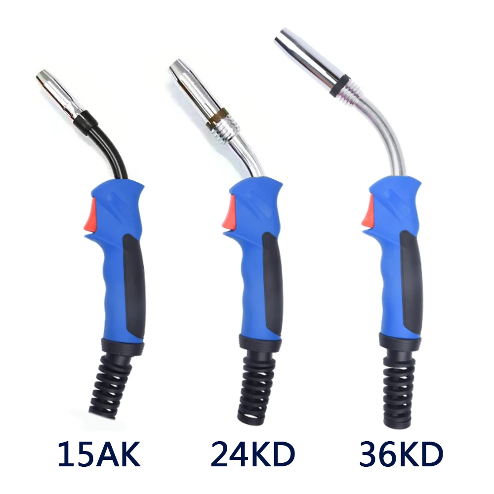 15AK 24KD 36KD Professional MIG MAG MB Welding Torch Air Cooled Contact Tip Swan Neck Holder Gas Nozzle European Type