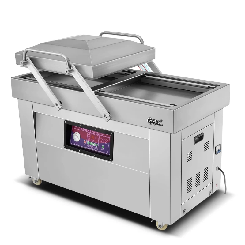 

Fully automatic vacuum food packaging machine commercial double-chamber baler mask sealing vacuuming machine high power