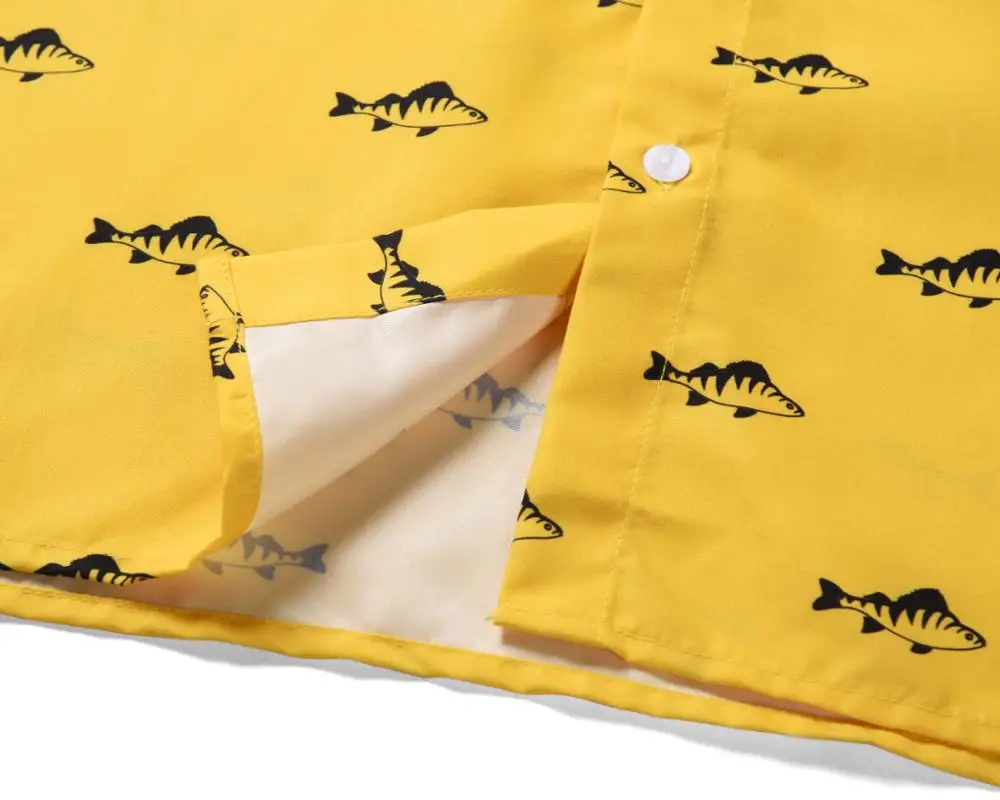 Свободный костюм мужские Гавайские пляжные летние комплекты с принтом маленькой