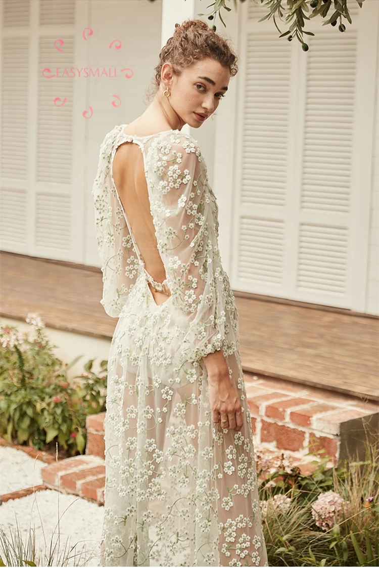 Женское платье с вышивкой EASYSMALL For love lemons сетчатые высококачественные вечерние