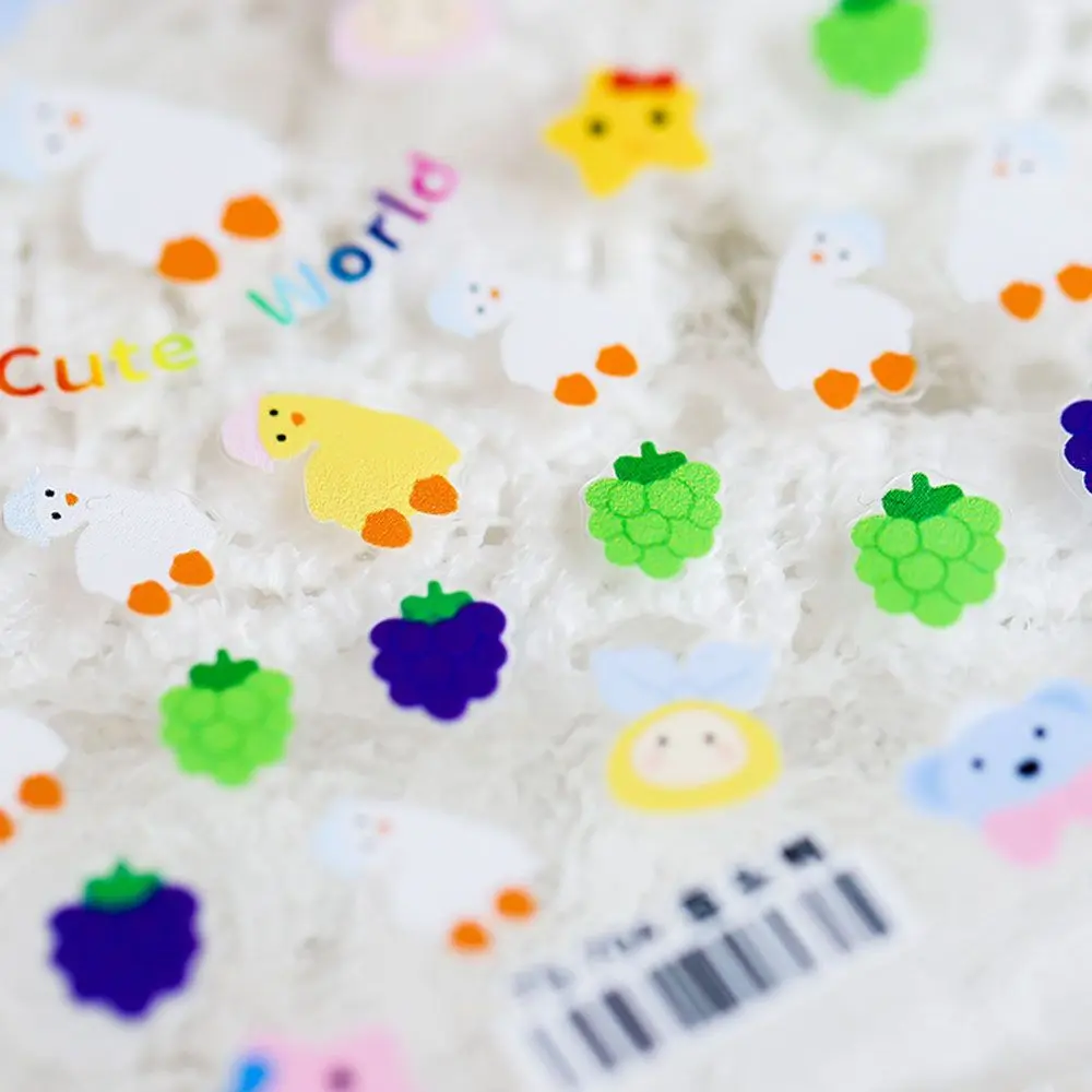 

Japanese Cartoon Duck Stickers 5D Ultra-thin Fruit Grape Adhesive Star Nail Art Decoration