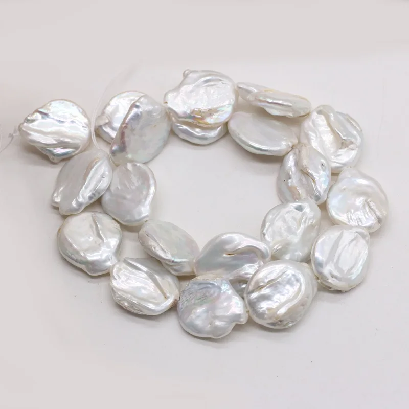 Natural Freshwater Pearls White Irregular Pearl Beads For Necklace Bracelet Accessories Jewelry Making DIY Size 16x17mm