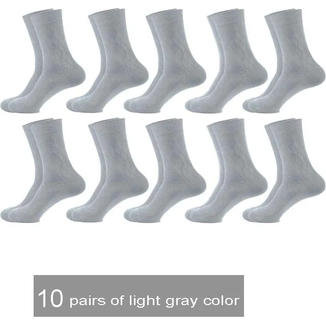 10 light gray 10 пар Новые Осень/Зима теплые дышащие Дезодорант хлопковые носки для мужчин платье Подарки Высокое качество - Цвет: 10 light gray