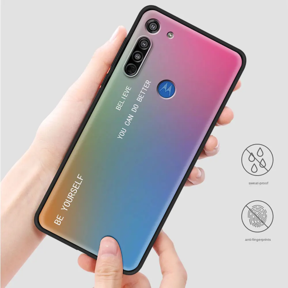 Gradient BE YOURSELF Phone Case for Motorola One Fusion Hyper G9 Play G8 Power Lite G30 E6s Edge Plus G Stylus Cover
