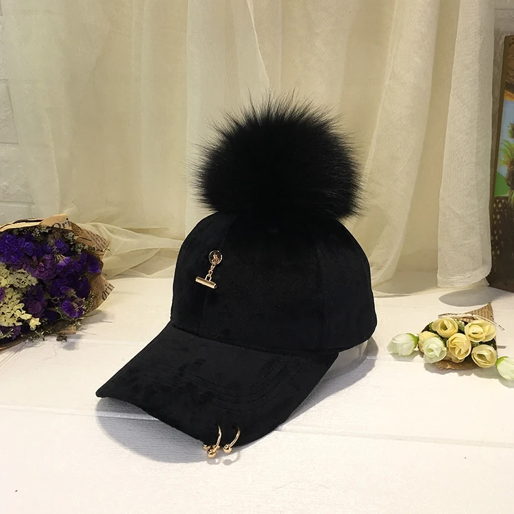 Новая осенне-зимняя теплая бархатная бейсбольная кепка с железным кольцом