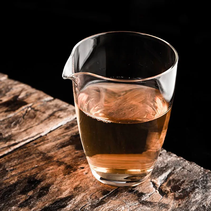

Fair glass, even cups, no ribs, heat-resistant glass tea set
