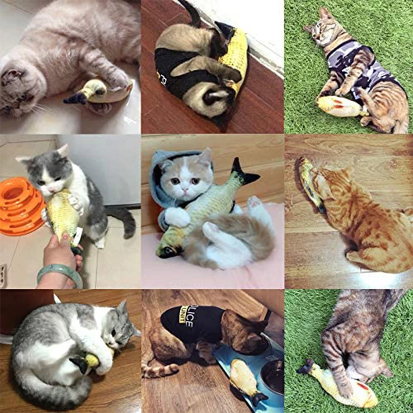 Voopet кошачья рыбка кошка игрушки Реалистичная пушистая рыба котенок