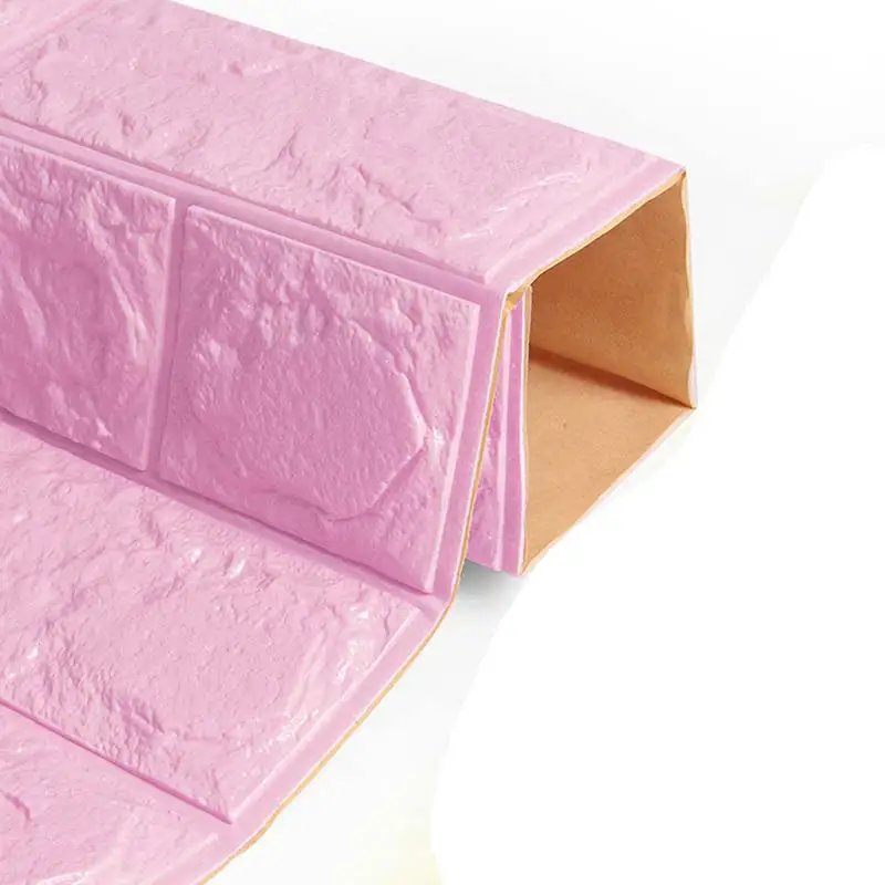 Light purple Имитация кирпича самоклеющиеся обои наклейки на стену 3D 1 шт. для гостиной ТВ фон водонепроницаемый кухонный Декор для спальни - Цвет: Light purple