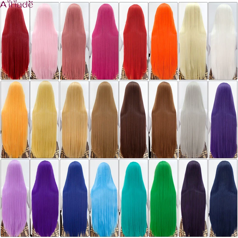 AILIADE 100 см длинные прямые Косплэй парика устойчивая к высоким температурам