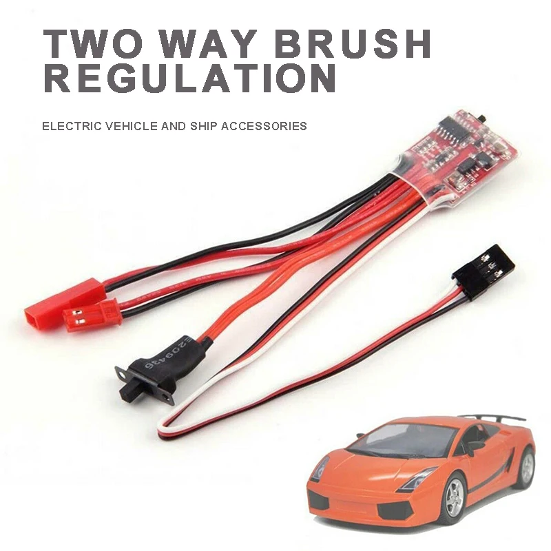 

Pohiks 1pc 20A ESC Brush Motor Speed Controller Brake Two Way Adjustable Boat Truck for RC Car Boats Control