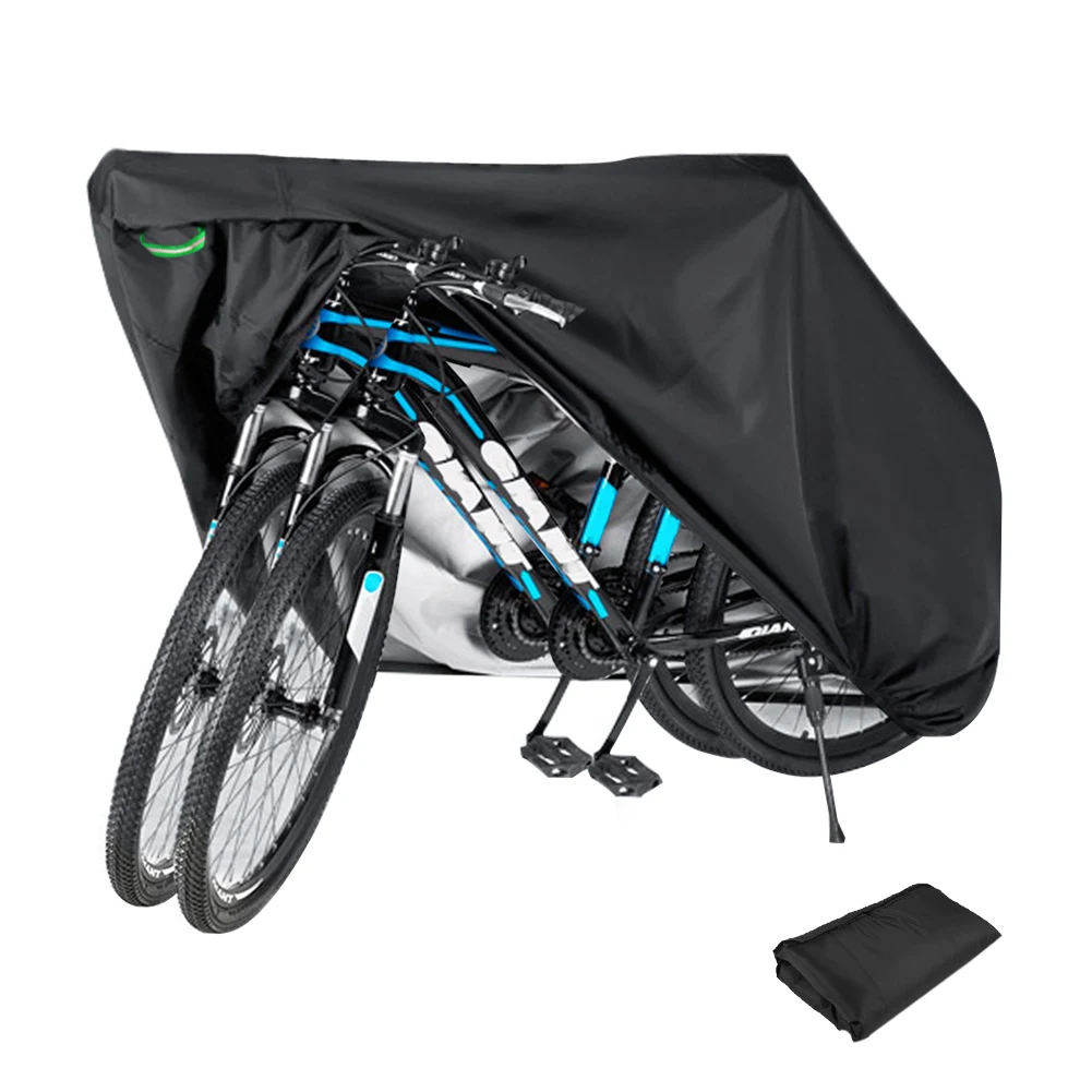 

Outdoor Bicycle Cover Waterproof Tight Cycling Cover Storage Snow Dust Proof Protector for 2 Bicycles Bike Accessories HT19-0012