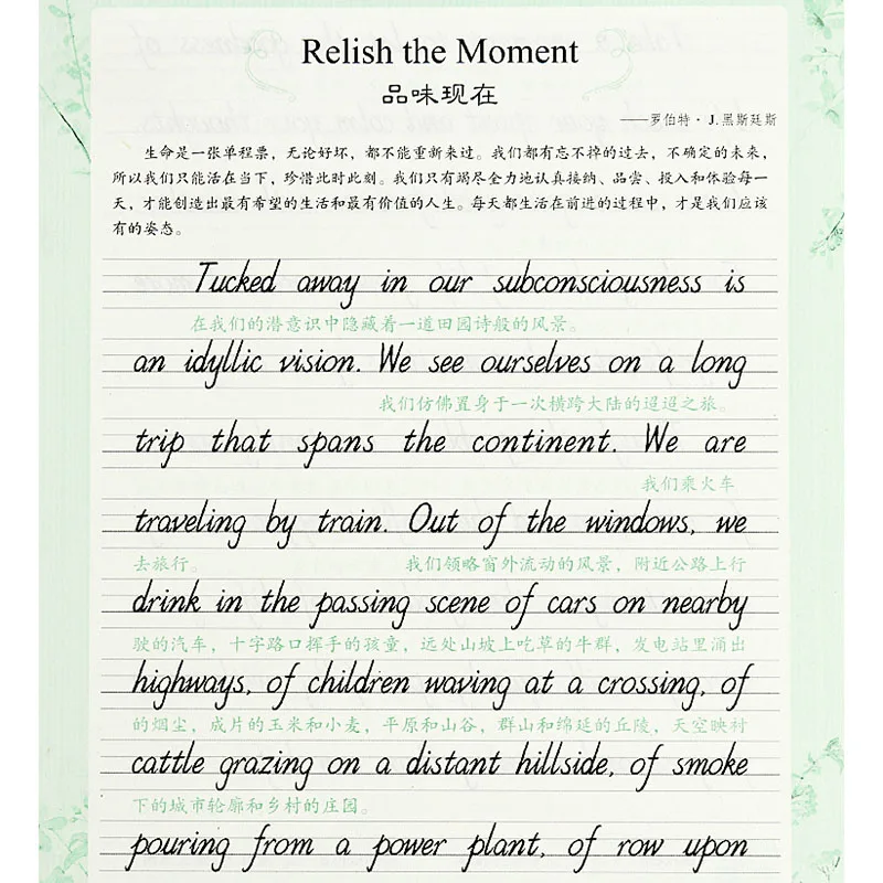 5 Books English copybook calligraphy exercise book learning fonts for adults and children practice stickers italics repeated use |