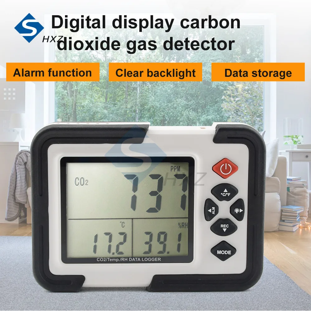 

HT-2000 Desktop Carbon Dioxide Data logger Gas Detector Analyzer Monitor LCD/PC Dioxide Air Temperature Humidity Logger Meter