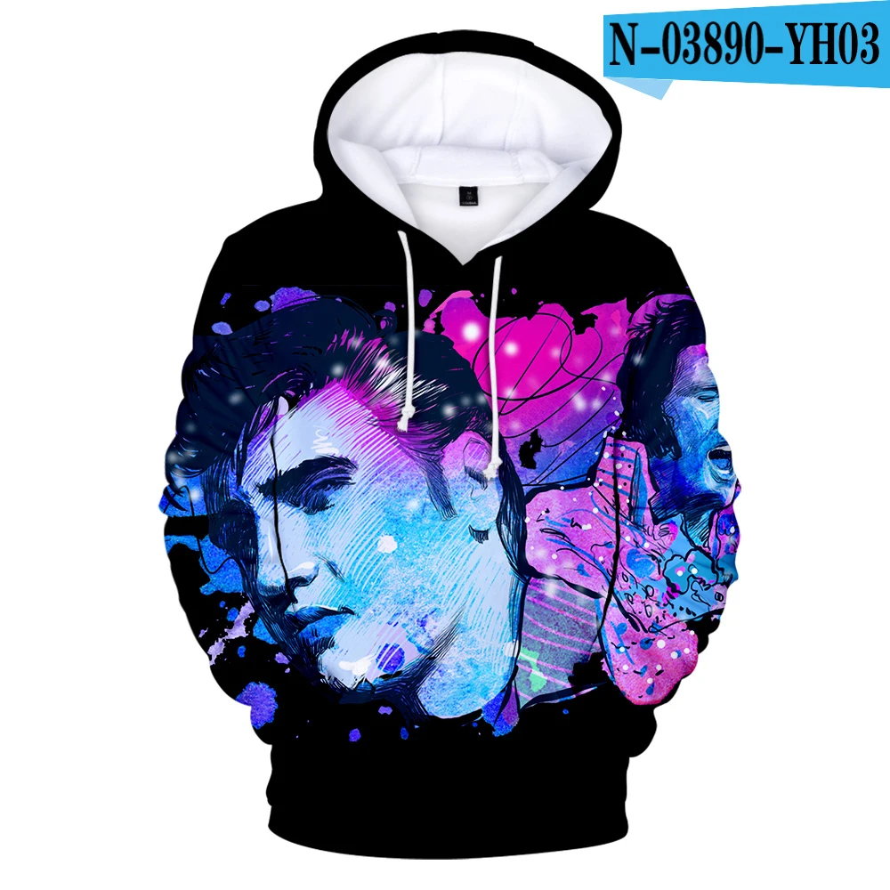 Green Elvis Presley new men and women 3D hoodie fashion orange casual Elvis Presley Harajuku 3DHooded autumn and winter pullover - Color: Green