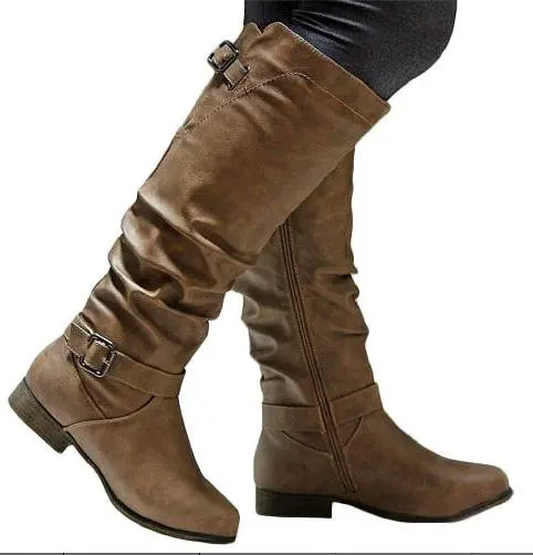 Женские высокие ботинки из искусственной кожи мартинсы на молнии сбоку большой