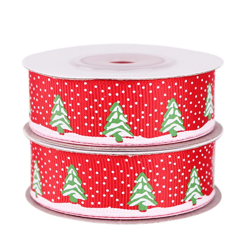 

Christmas Tree Printed Ribbon 9M Grosgrain Ribbon Festival Party Decoration Gift Package Christmas Gift Ribbons Festival Supplie