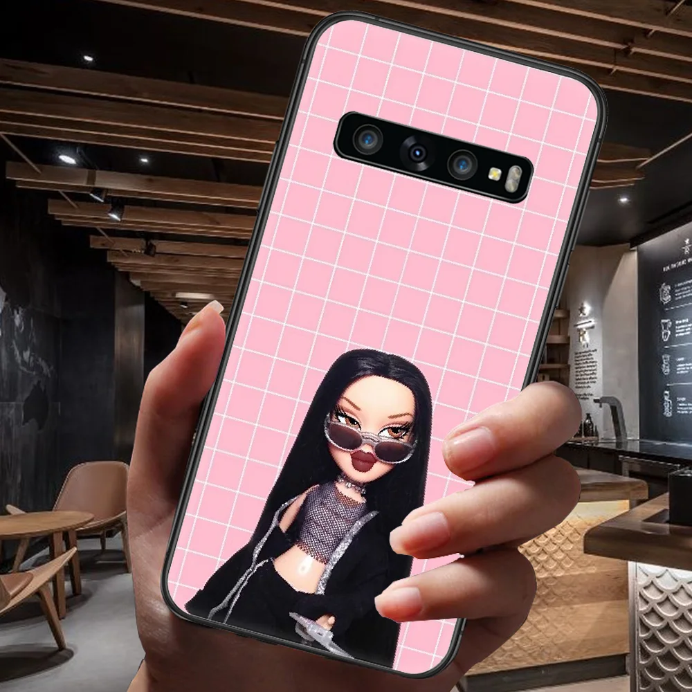 

Fashion Brand Doll Bratz Phone Case For Samsung Galaxy Note S 8 9 10 20 Plus E Lite Uitra black Cover Painting Shell Tpu Bumper