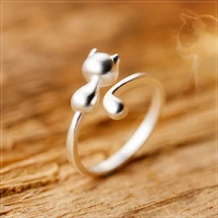 modian classic 925 sterling silver animal finger ring for women fashion simple lovely kittle free size ring fine jewelry bijoux