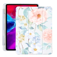 flowers ipad cover for air 4 silicone case ipad pro 2020 10 5 with pencil holder 10 2 inch 8th generation 7th 12 9 pro 2018 mini