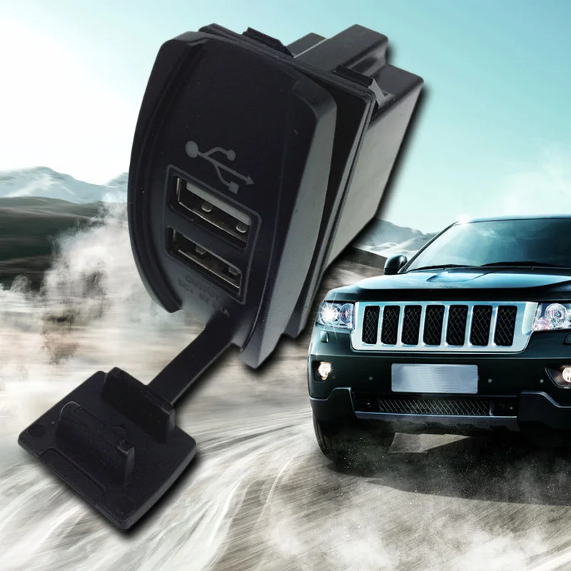 

Водонепроницаемое автомобильное зарядное устройство USB с двумя USB-портами и светодиодный светильник кой